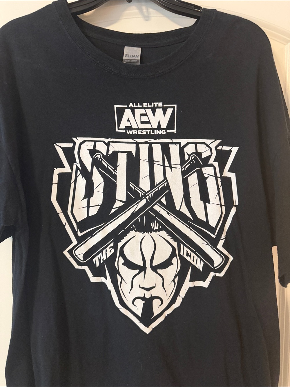 AEW Sting Black Graphic Tee Size XL
